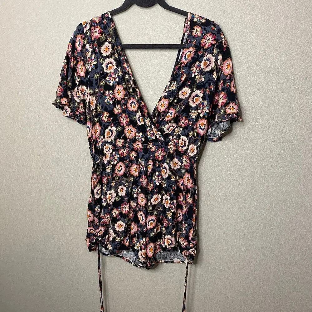 Band of Gypsies Floral Tasseled‎ Drawstring Romper
